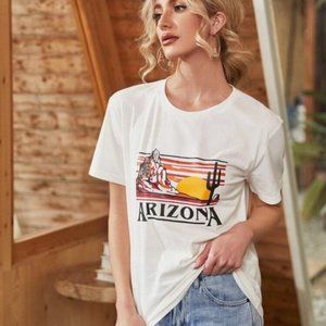 Arizona Desert White Graphic Shirt XL